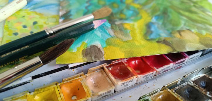 Aquarellkasten und Bilder Aquarellkasten und Bilder